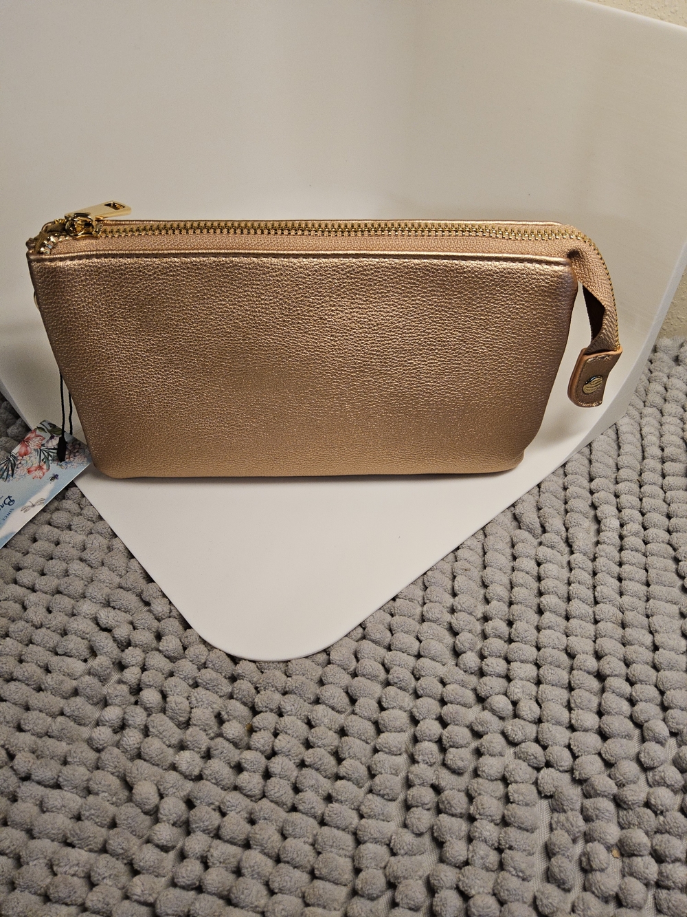 NWOT Metallic Rose Gold Crossbody Purse By Brentano